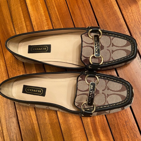 Coach signature Leather brown flats loafers - Picture 2 of 12